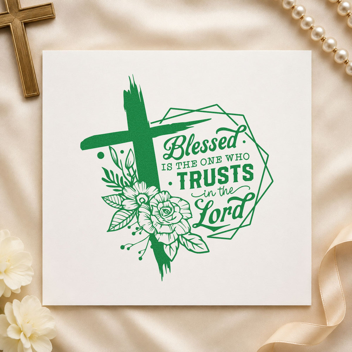 Blessed Is The One Who Trusts Slim Pre-Inked Stamp in use 10