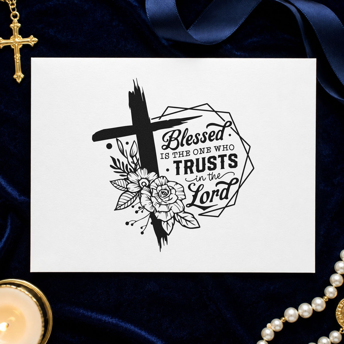 Blessed Is The One Who Trusts Slim Pre-Inked Stamp in use 4