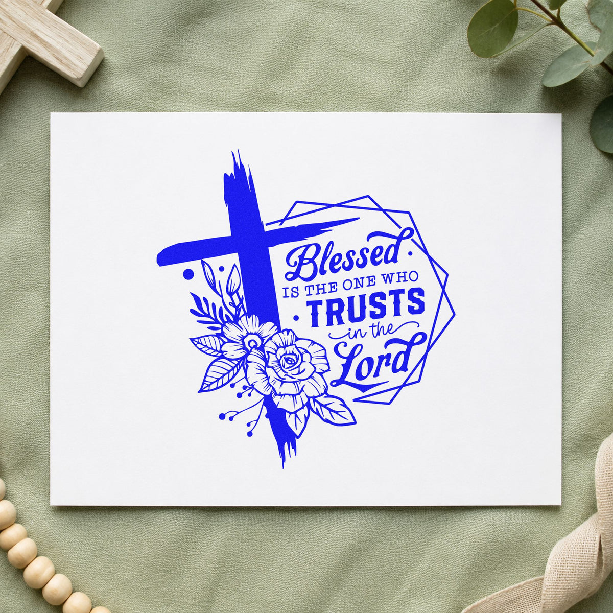 Blessed Is The One Who Trusts Slim Pre-Inked Stamp in use 5