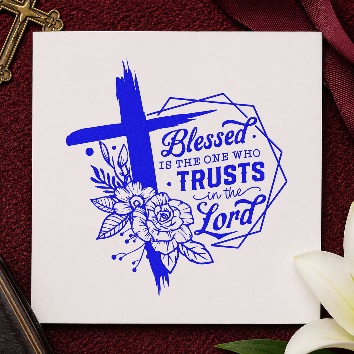 Blessed Is The One Who Trusts Slim Pre-Inked Stamp in use 6