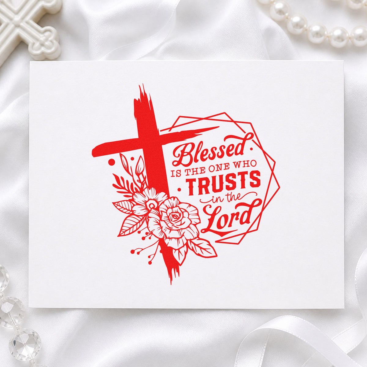 Blessed Is The One Who Trusts Slim Pre-Inked Stamp in use 7