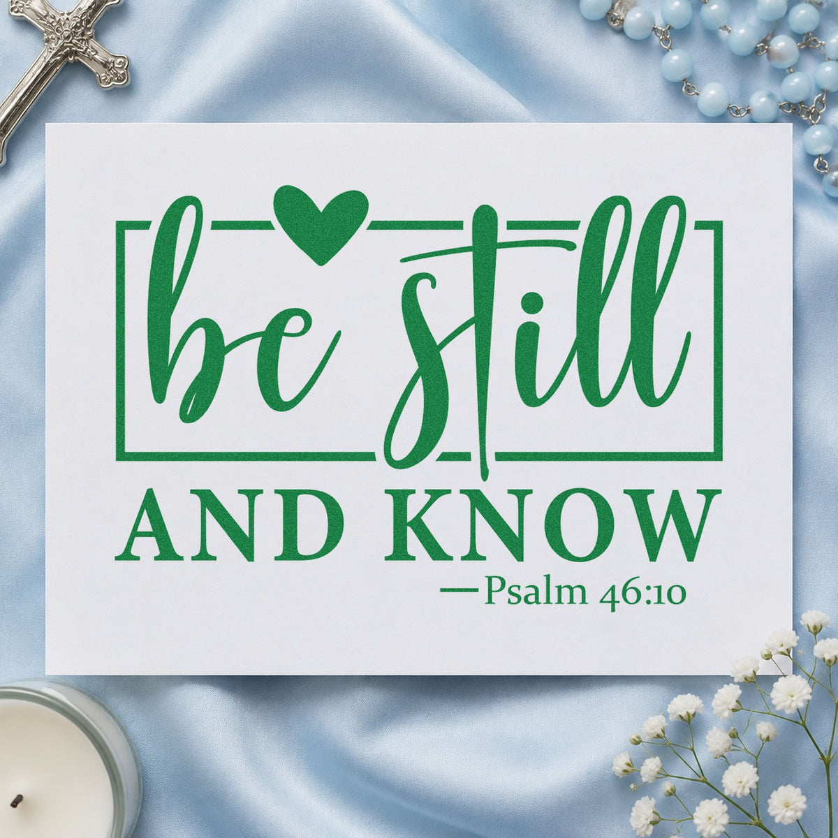 Be Still And Know Slim Pre-Inked Stamp in use 10