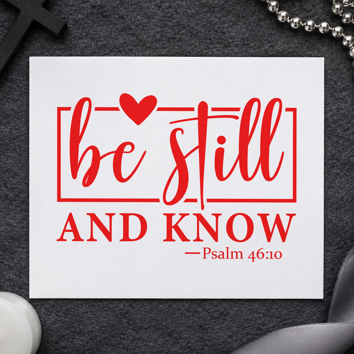 Be Still And Know Slim Pre-Inked Stamp in use 7