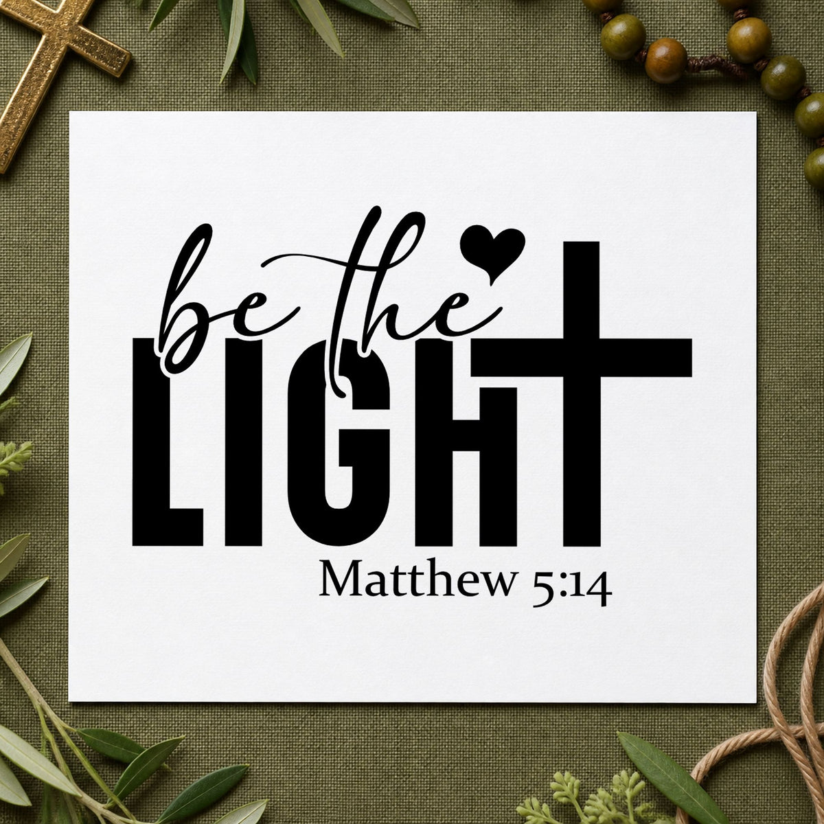 Be the Light rubber stamp printed in black ink, ready for teacher appreciation and similar paper crafts.