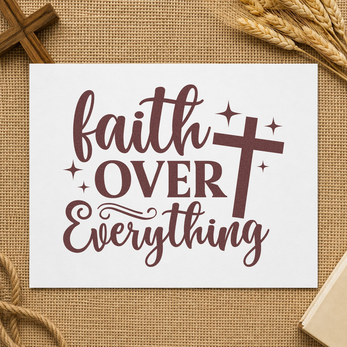 Faith Over Everything Self-Inking Stamp in use 3