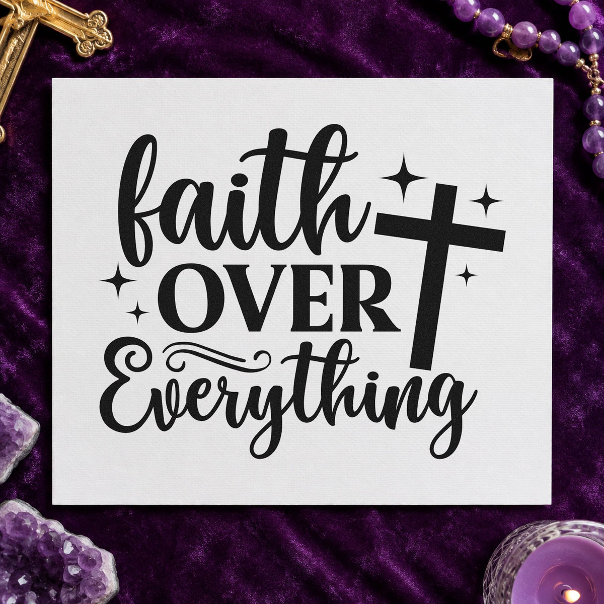 Faith Over Everything Self-Inking Stamp in use 4