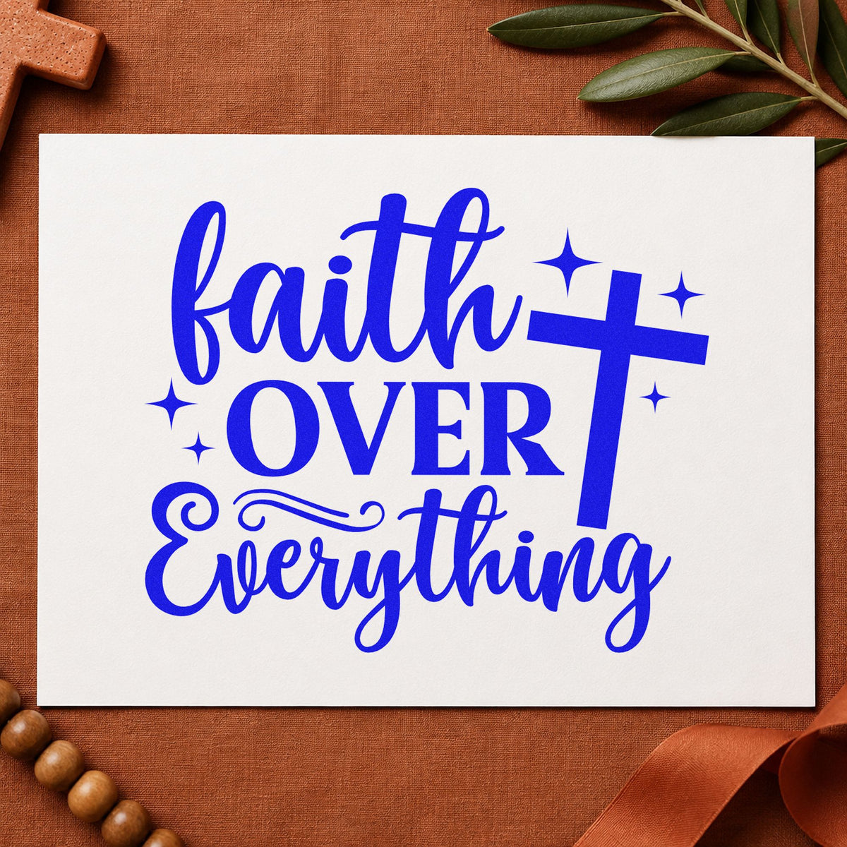 Faith Over Everything Self-Inking Stamp in use 6