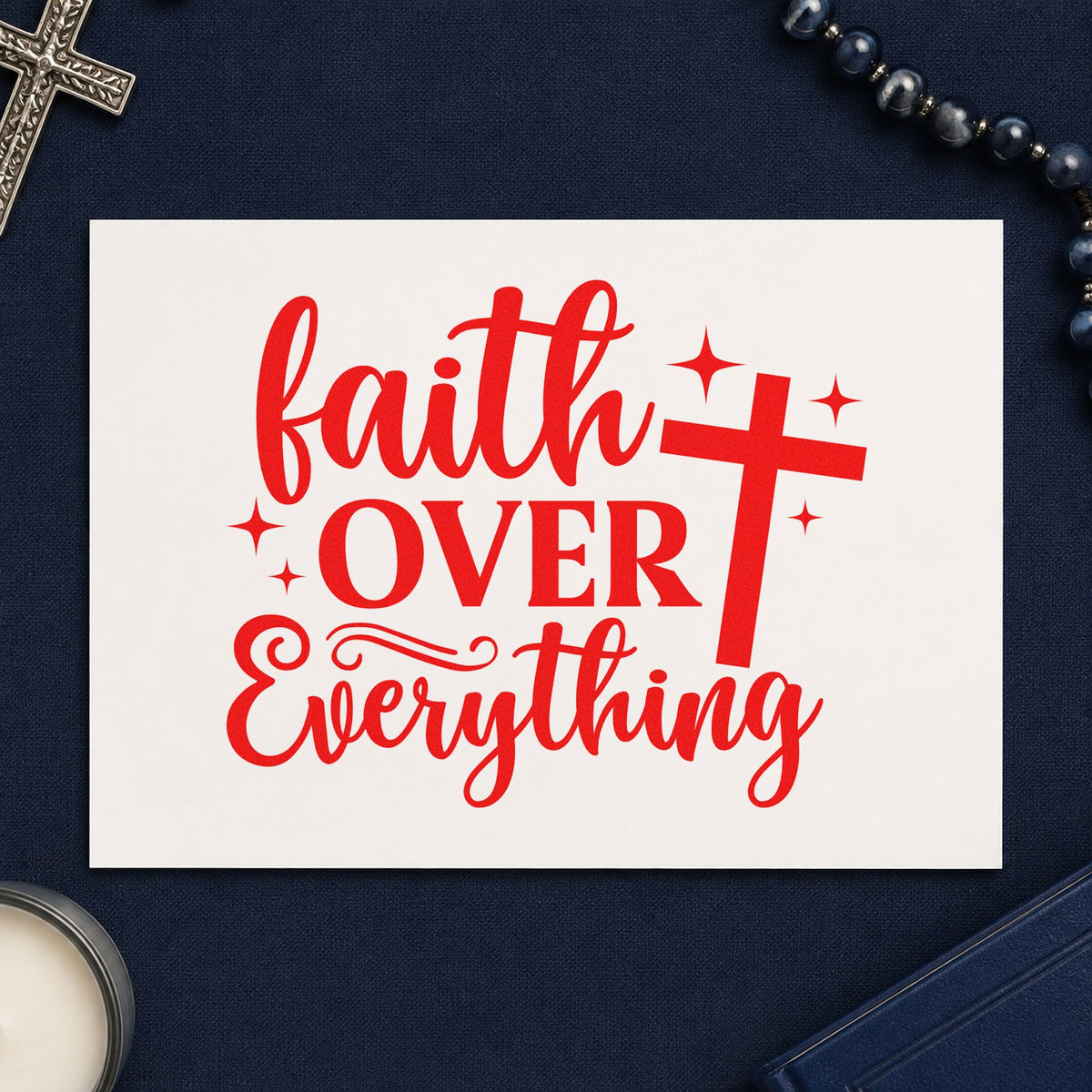 Faith Over Everything Self-Inking Stamp in use 7
