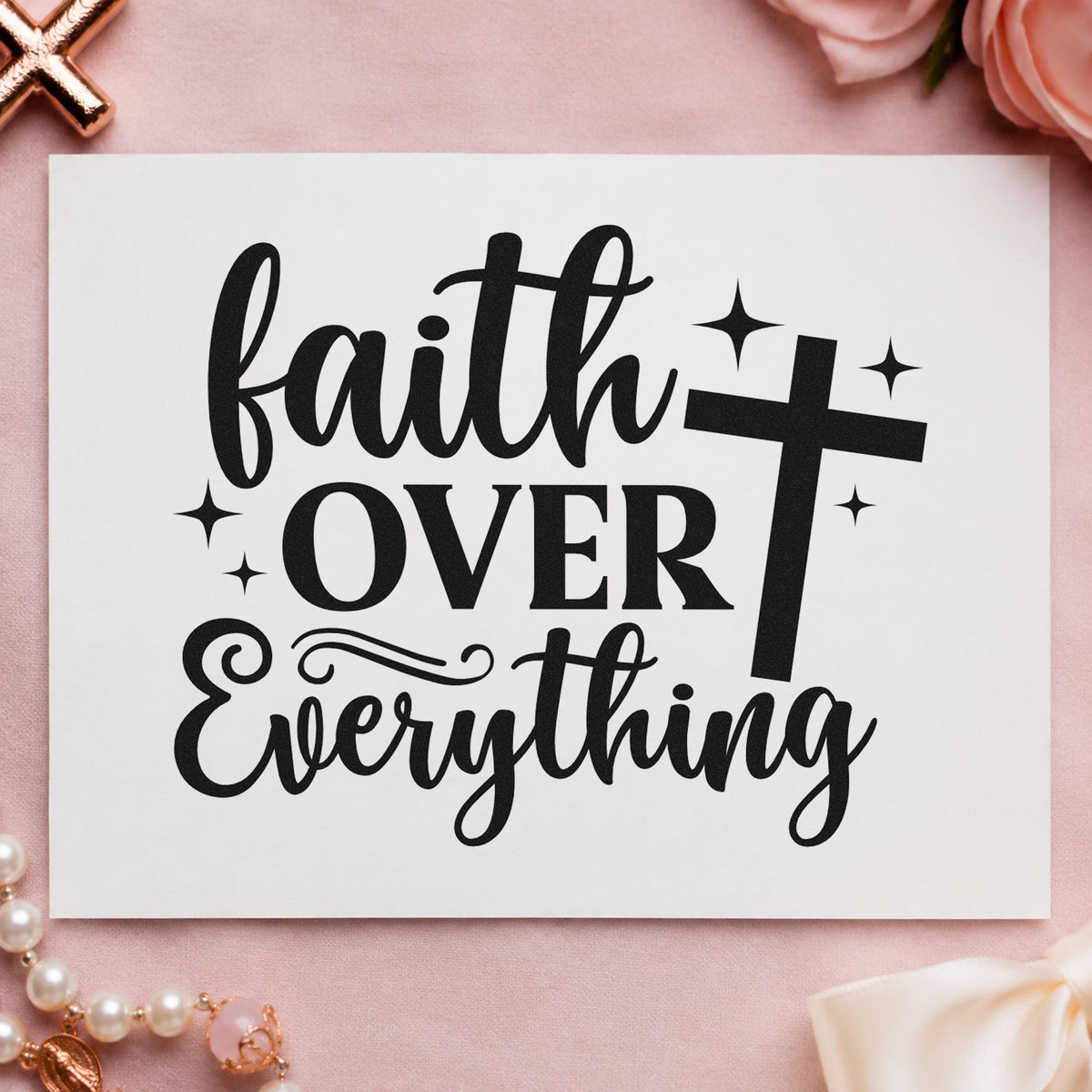 Faith Over Everything Self-Inking Stamp in use 9