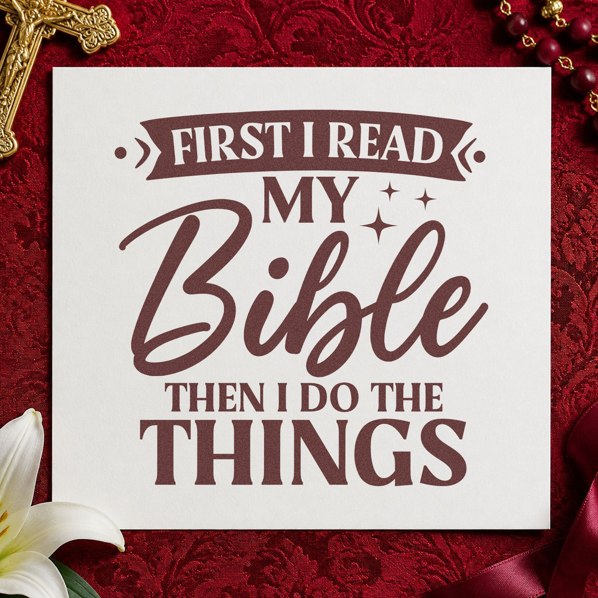 First I Read My Bible Pre-Inked Stamp – Slim in use 4