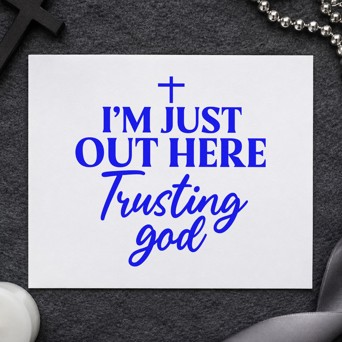 Out Here Trusting God Hand Stamp – Duo in use 5
