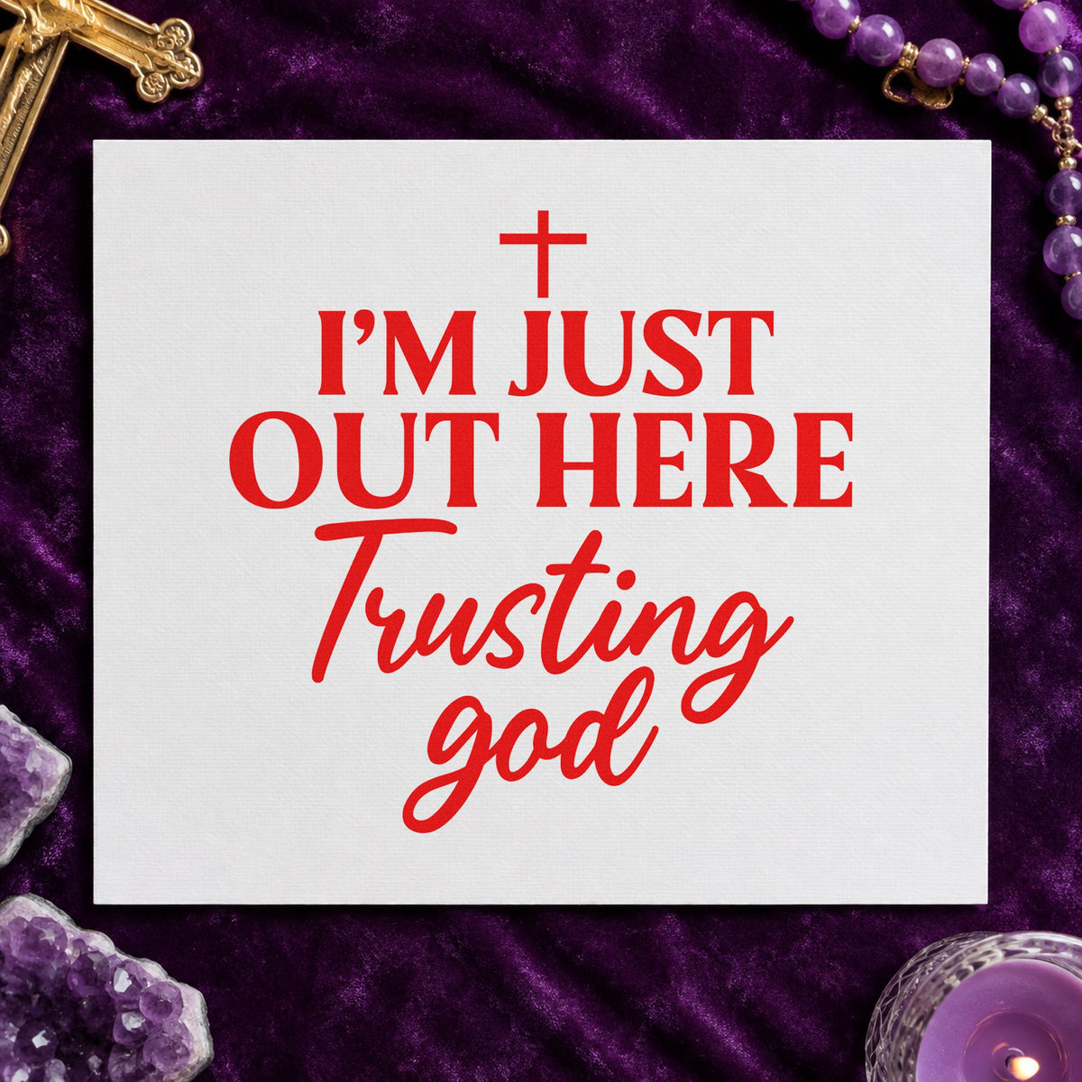 Out Here Trusting God Stamp – Slim Pre-Inked in use 7