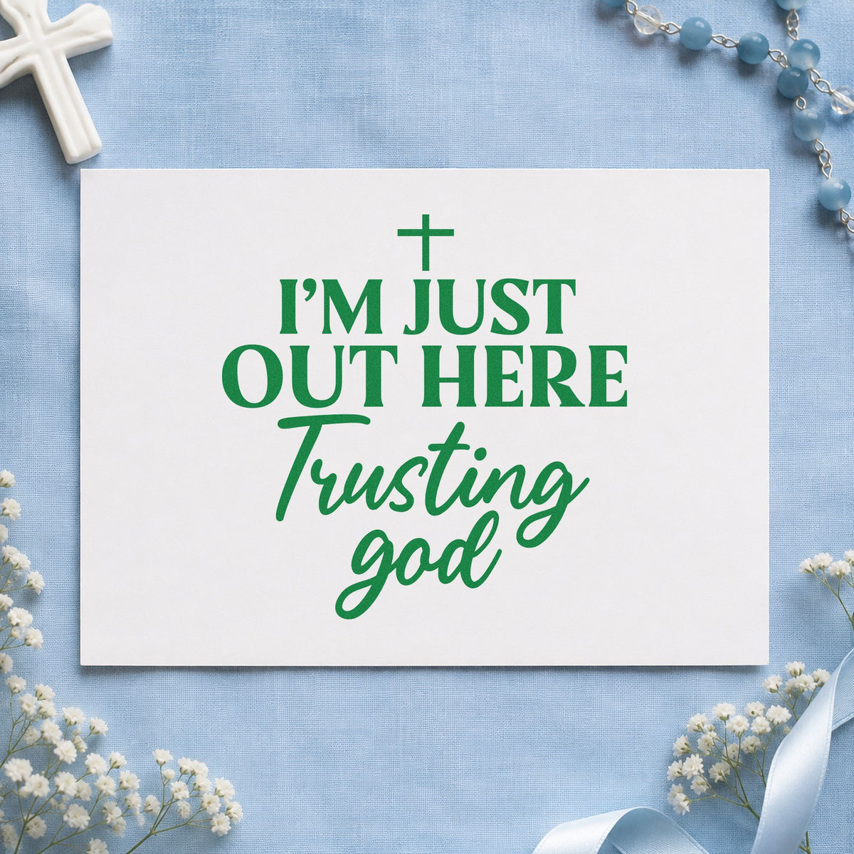 Out Here Trusting God Hand Stamp – Duo in use 8