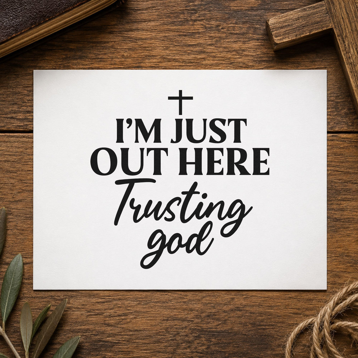 Out Here Trusting God Stamp – Slim Pre-Inked in use 9