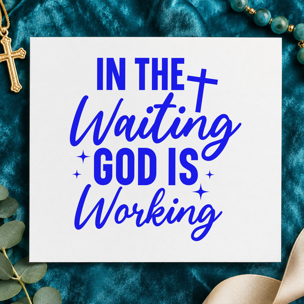 In The Waiting God Is Working Rubber Stamp – Duo Hand in use 6