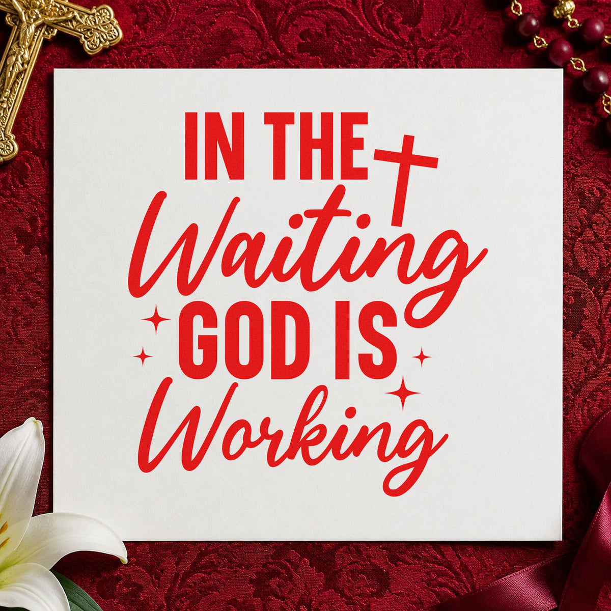 In The Waiting God Is Working Self-Inking Stamp in use 7