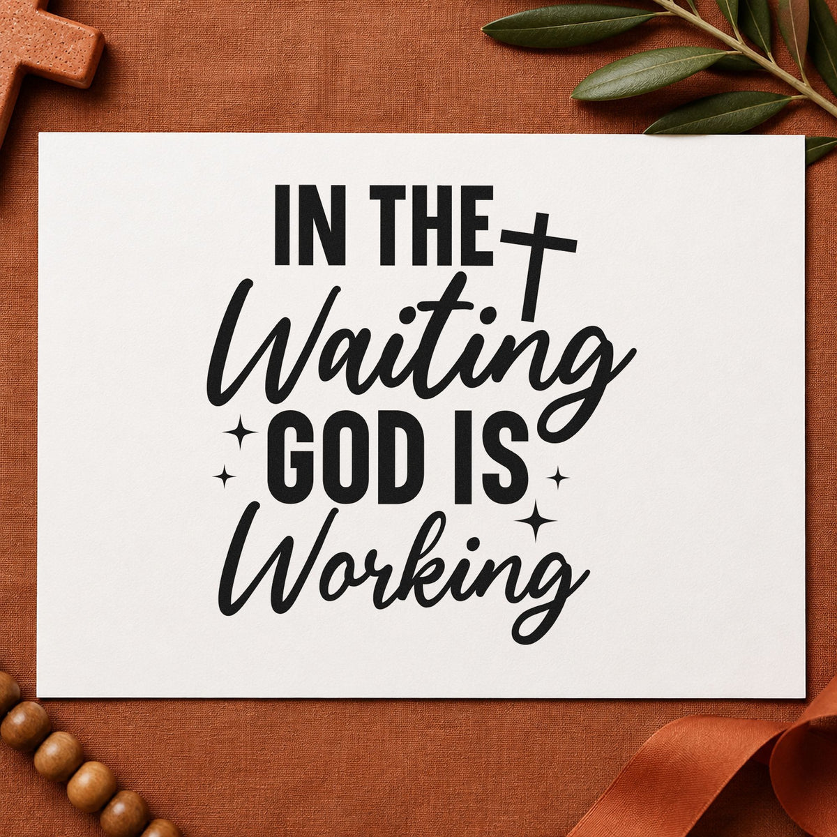 In The Waiting God Is Working Pre-Inked Stamp – PSI in use 9