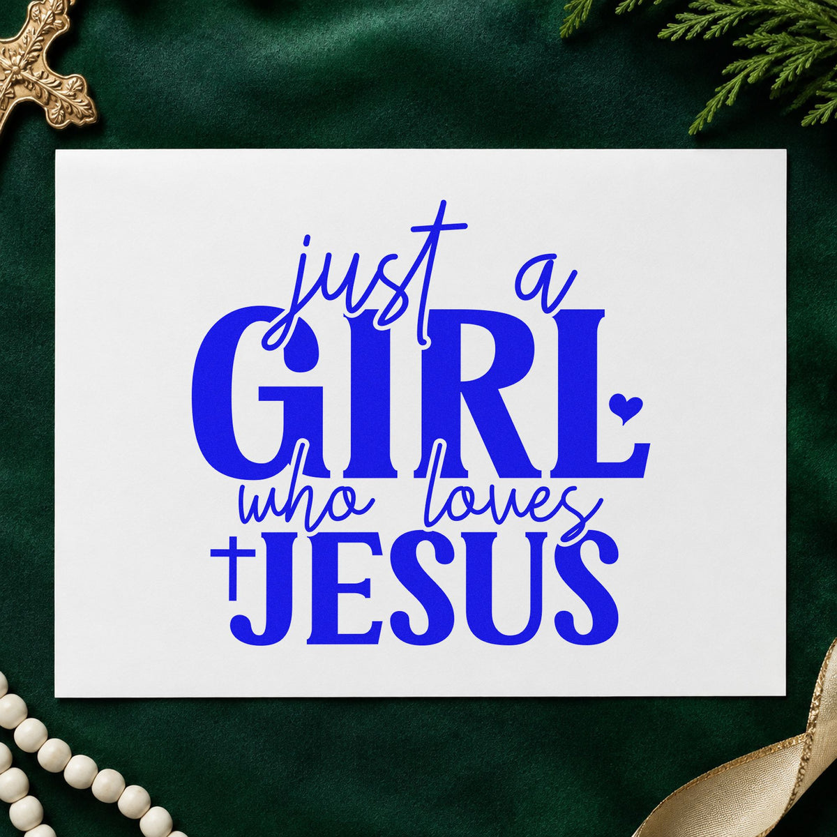 Just A Girl Who Loves Jesus With Cross Hand Stamp – Duo in use 5
