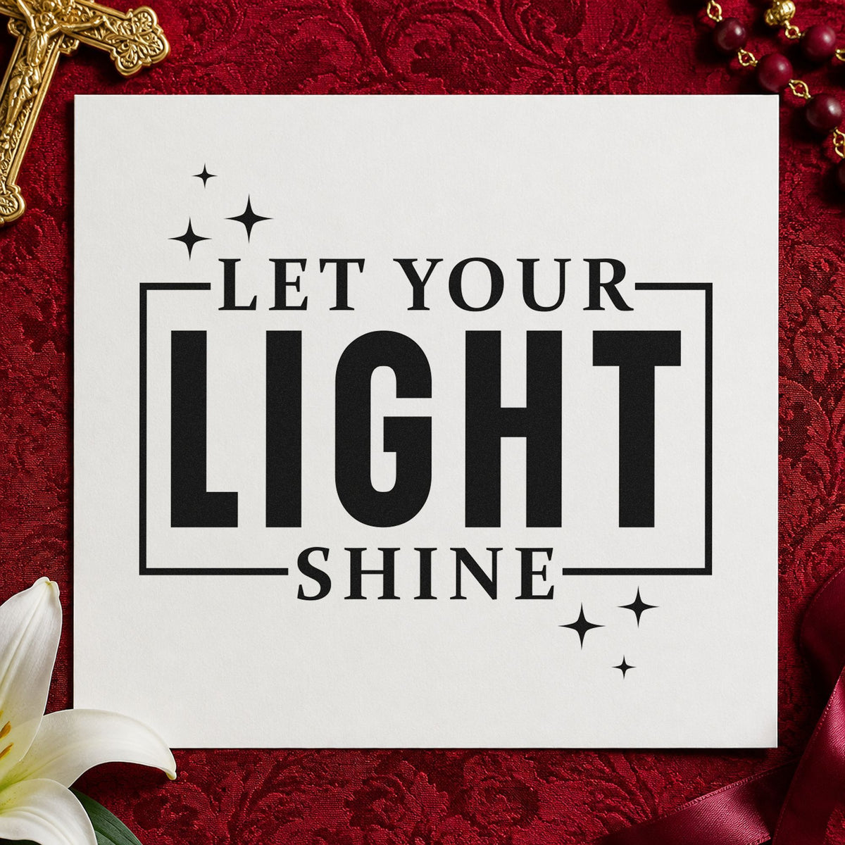 Let Your Light Shine With Sparkles Rubber Stamp – Duo Hand in use 9