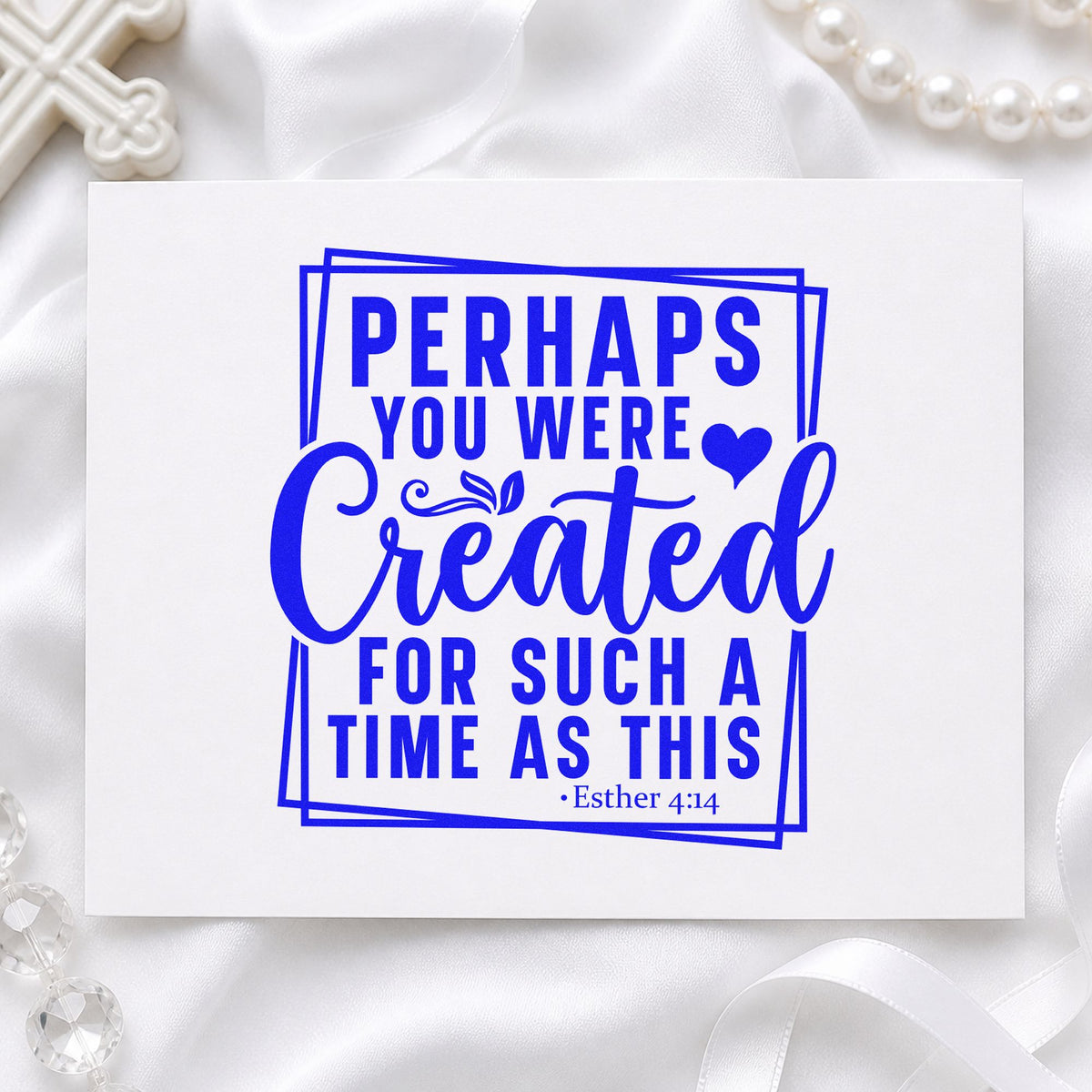 Created for Such a Time craft stamp imprinted in blue ink on paper, a design suited to canvas totes.