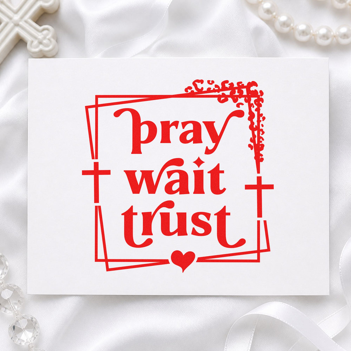 PSI Pre-Inked Pray Wait Trust With Cross Stamp in use 7