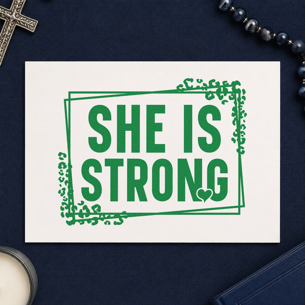 She Is Strong Slim Pre-Inked Stamp in use 3