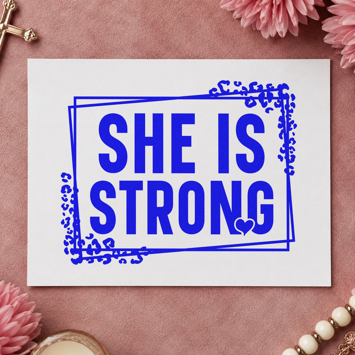 She Is Strong Slim Pre-Inked Stamp in use 5