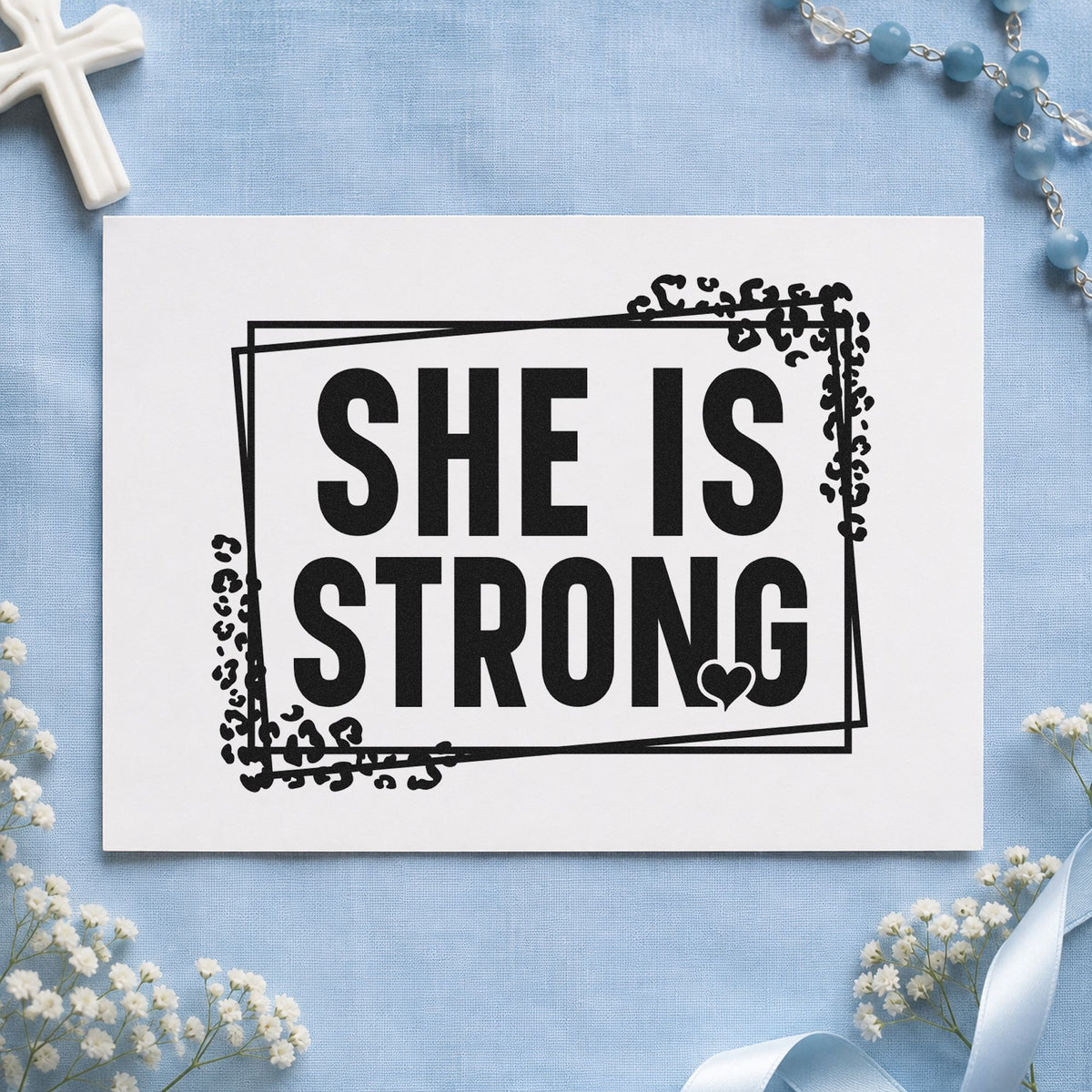 She Is Strong Stamp – PSI Pre-Inked in use 9