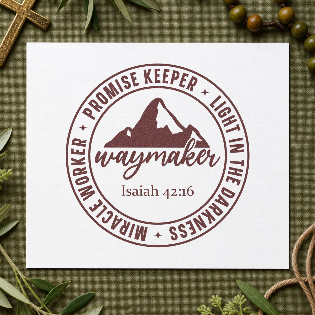 Waymaker Mountain Badge Compact Pre-Inked Stamp – Slim in use 4