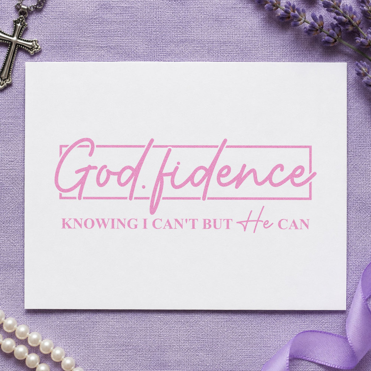 Godfidence Script Framed Lettering Hand Stamp – Duo in use 10