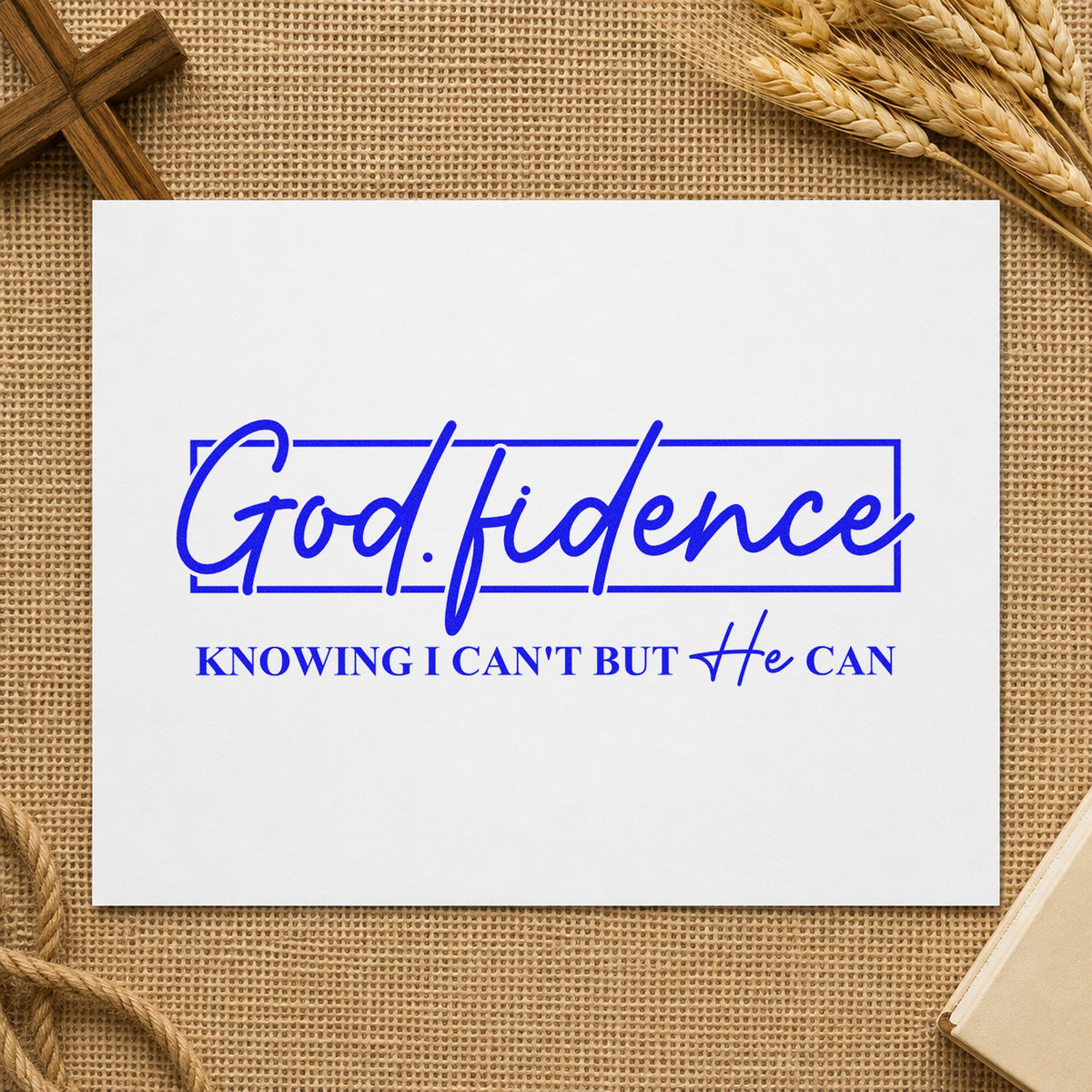 Godfidence Script Framed Lettering Hand Stamp – Duo in use 6