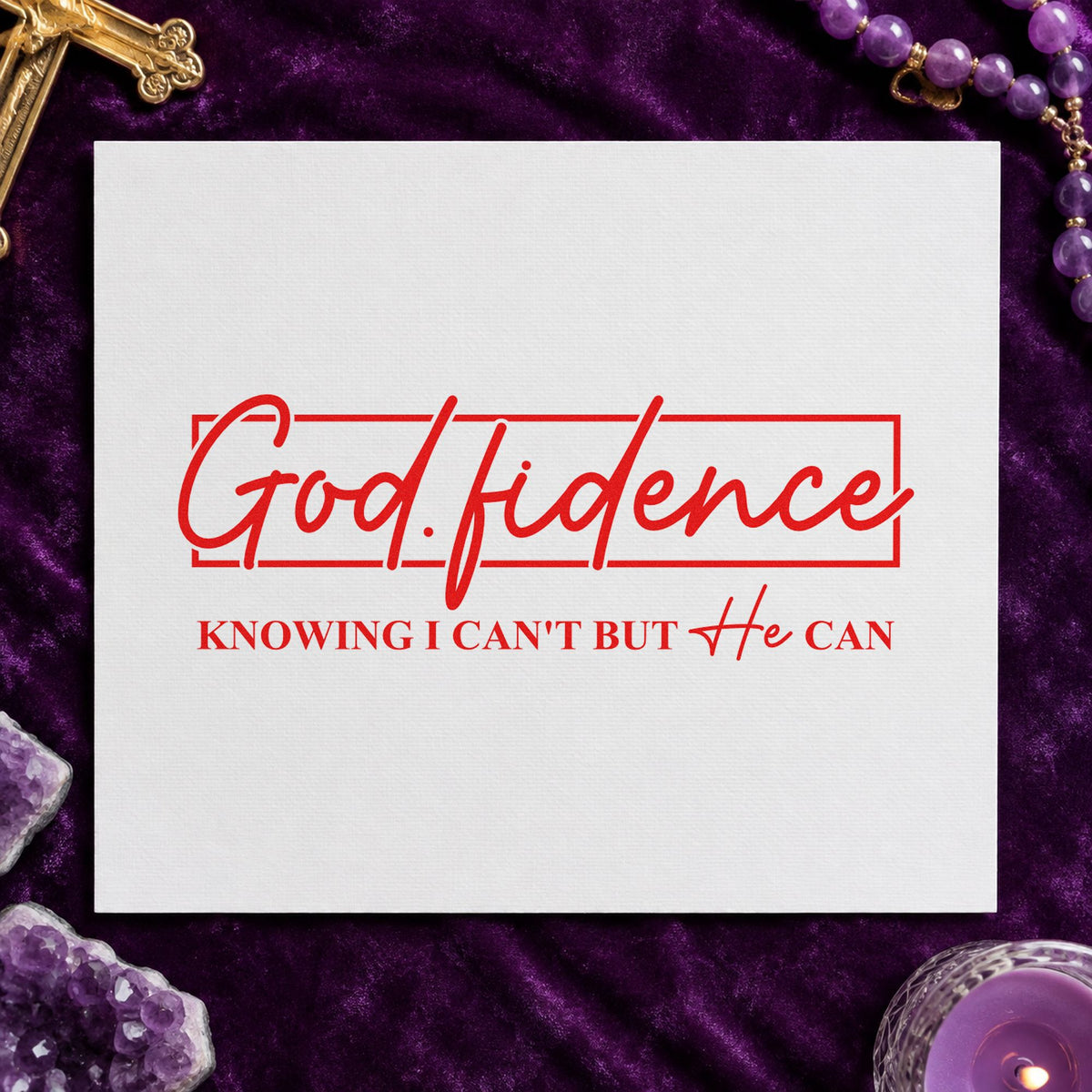 Godfidence Script Framed Lettering Hand Stamp – Duo in use 7