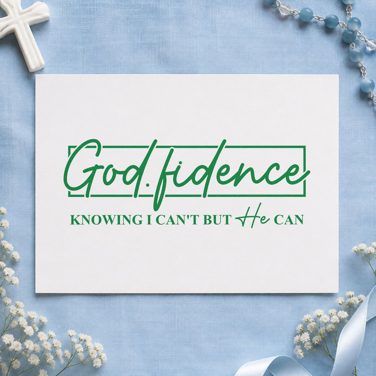 Godfidence Script Framed Lettering Hand Stamp – Duo in use 8