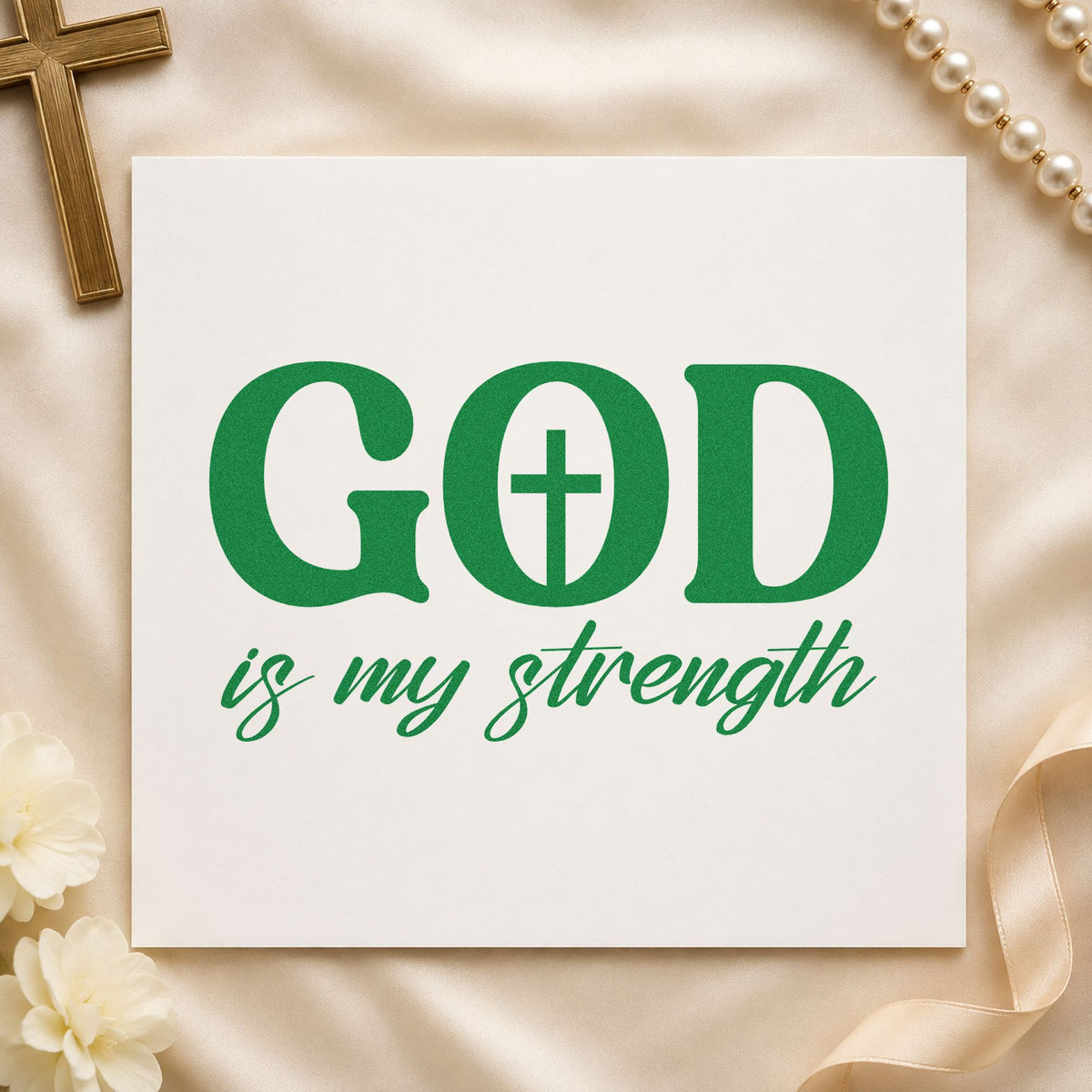 God Is My Strength With Cross Craft Stamp – Self-Inking in use 3