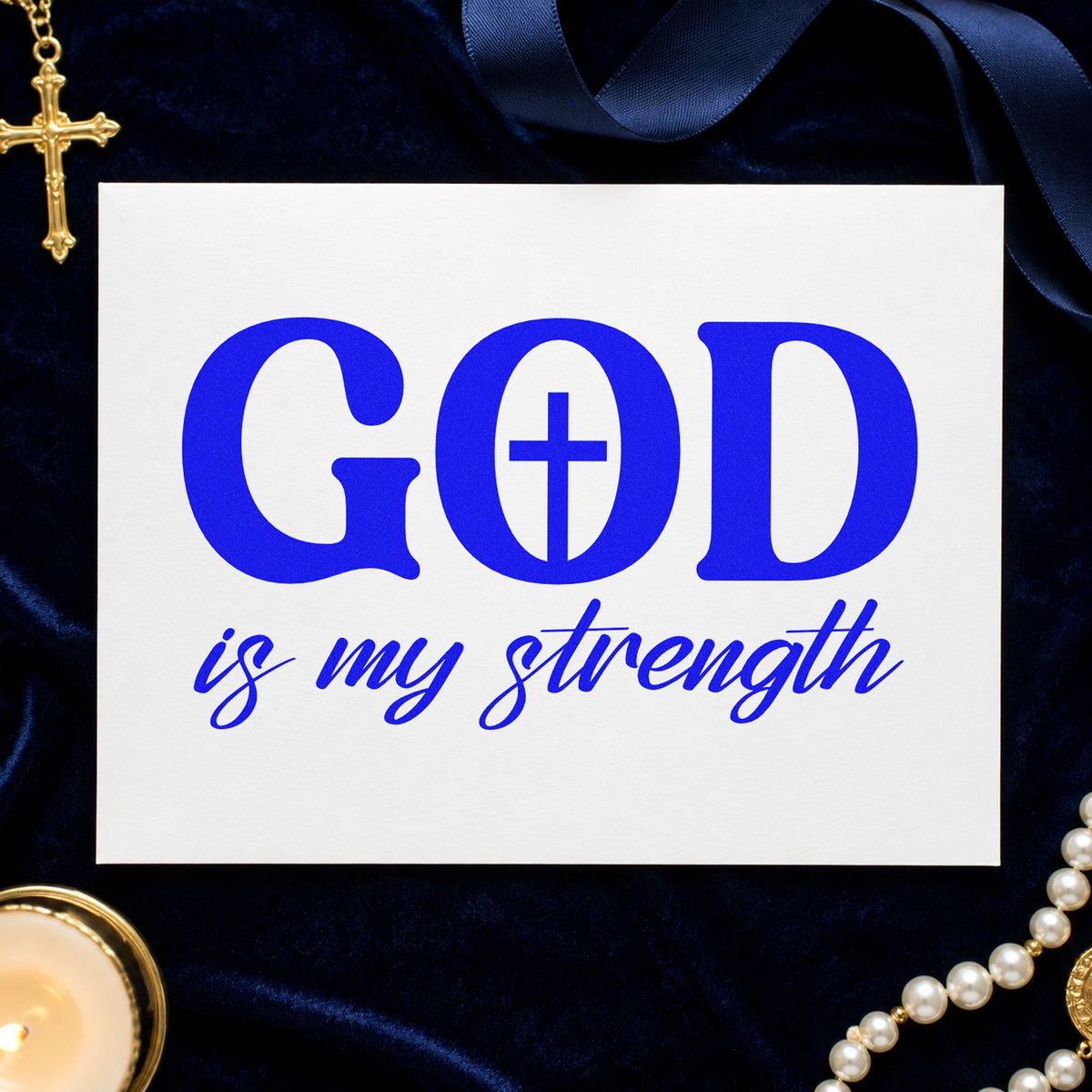 God Is My Strength With Cross Craft Stamp – Self-Inking in use 5