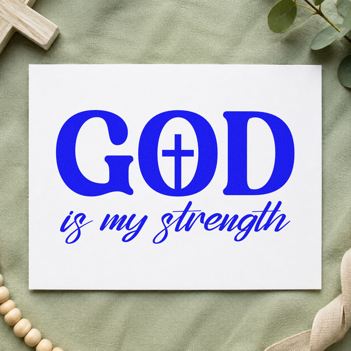 God Is My Strength With Cross Craft Stamp – Self-Inking in use 6