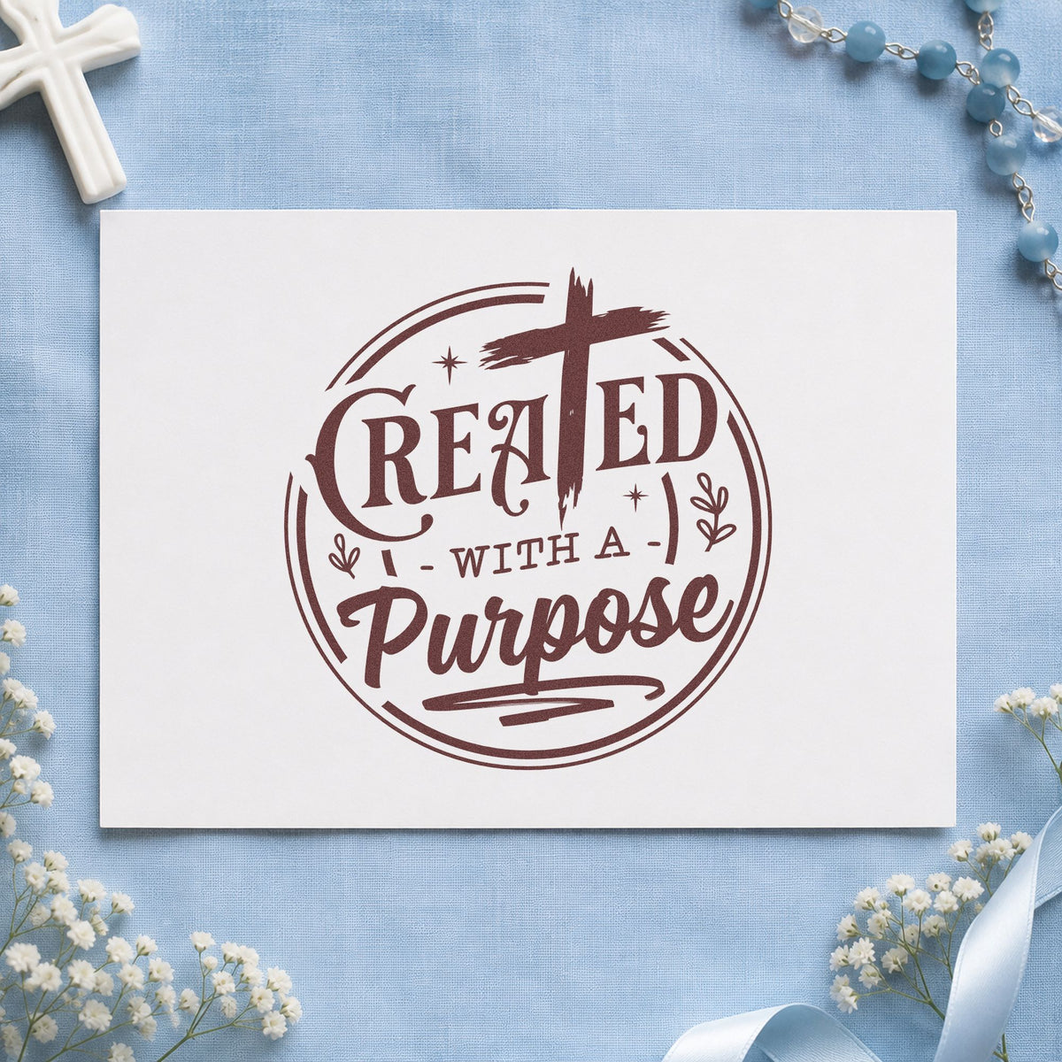 Created with a Purpose Circle rubber stamp printed in brown ink, ready for talent show pages and similar paper crafts.