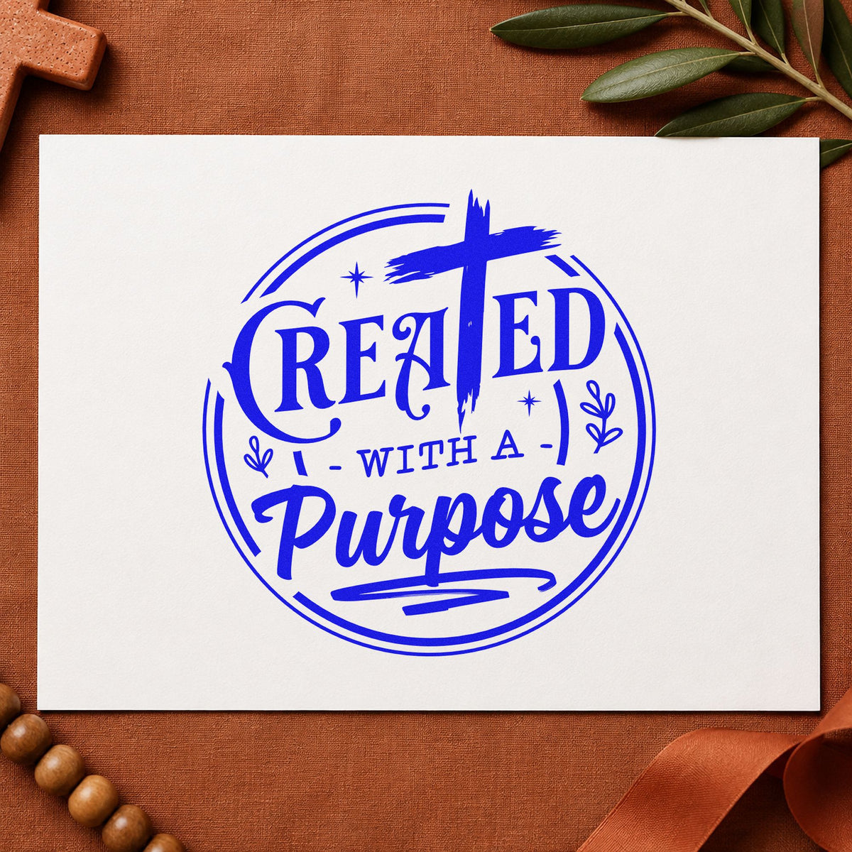Created with a Purpose Circle craft stamp in blue ink on cardstock, an easy option for canvas totes.