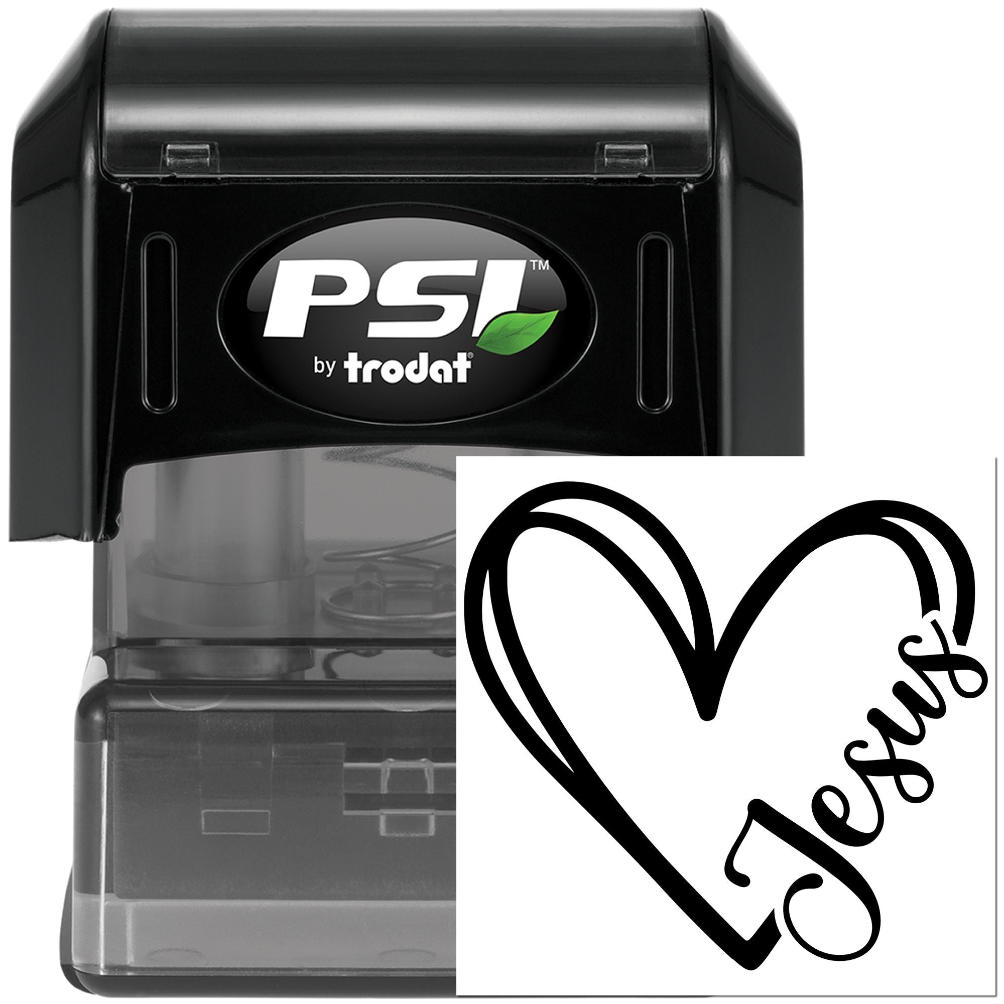 PSI by Trodat self-inking rubber stamp with heart-shaped Loved imprint for personalized crafts and custom stamping