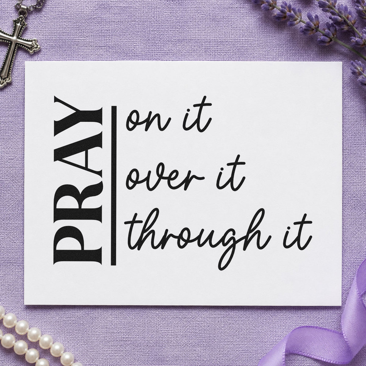 Pre-Inked Pray Vertical Word Stack Stamp – PSI in use 9