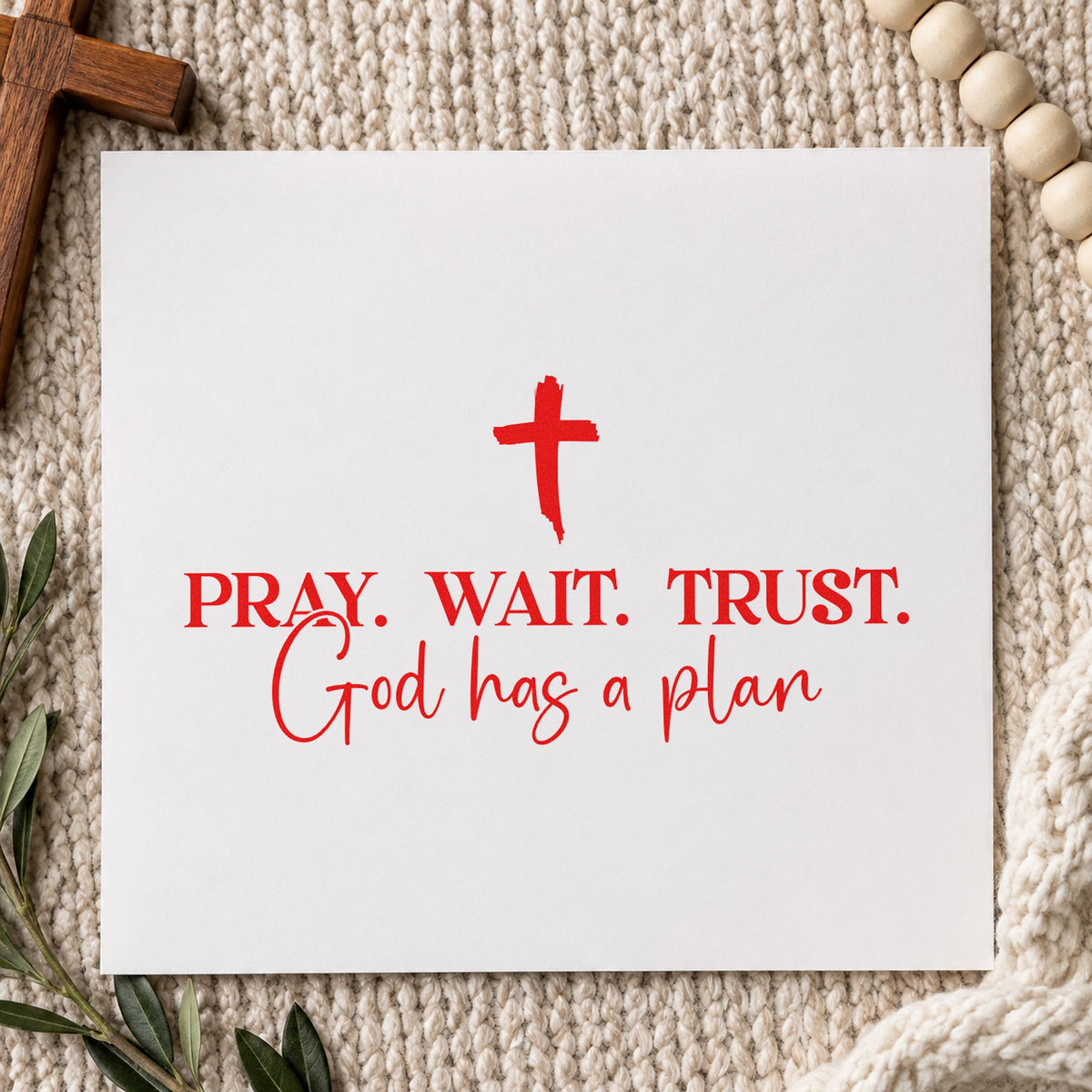 Pray Wait Trust God's Plan Self-Inking Stamp in use 7