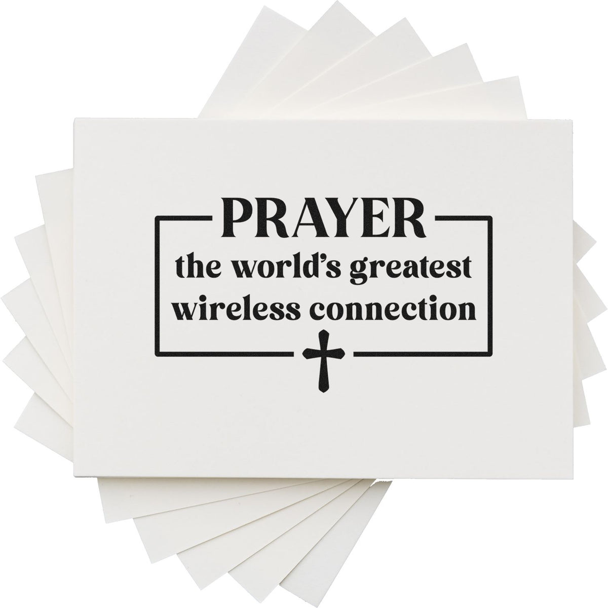 Christian prayer rubber stamp with cross and the worlds greatest wireless connection quote for faith crafts.