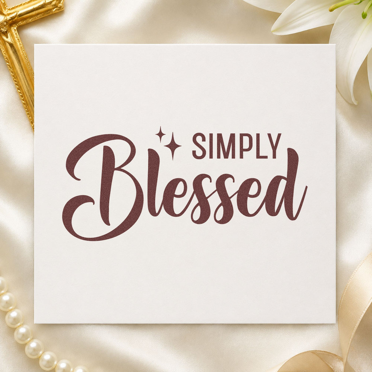 Simply Blessed Slim Pre-Inked Stamp in use 4