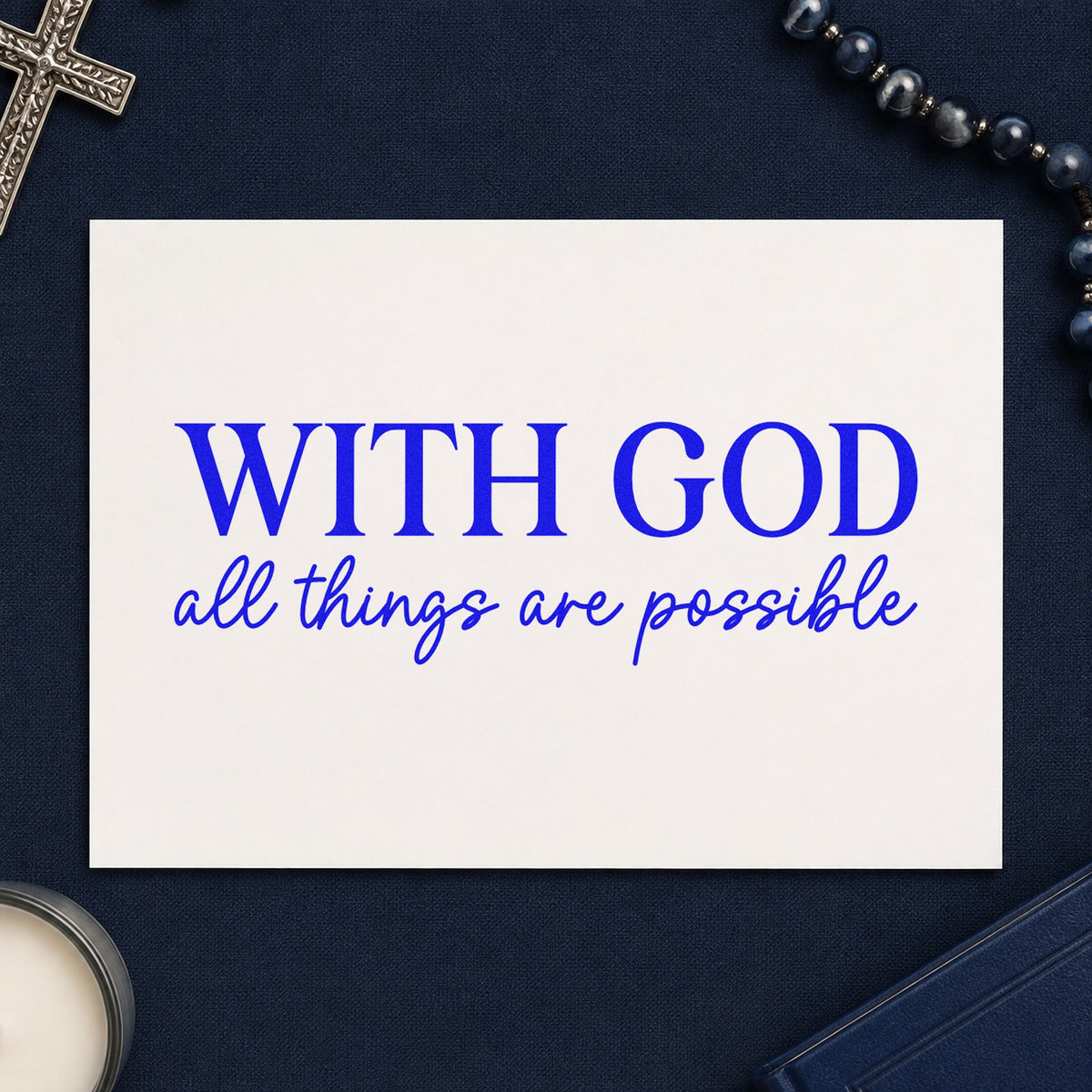 With God All Things Are Possible Rubber Stamp – Duo Hand in use 5
