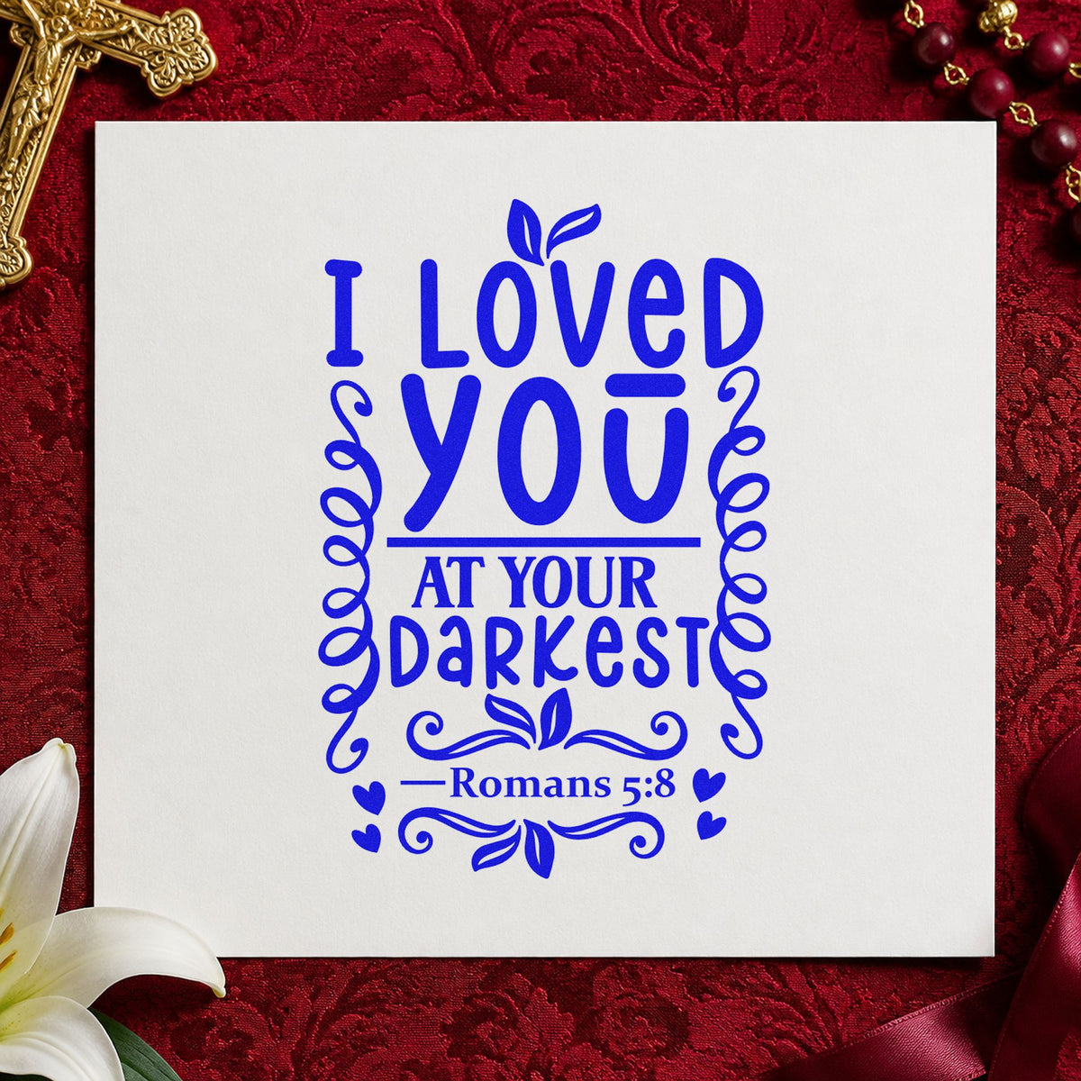I Loved You At Your Darkest Rubber Stamp – Duo Hand in use 5