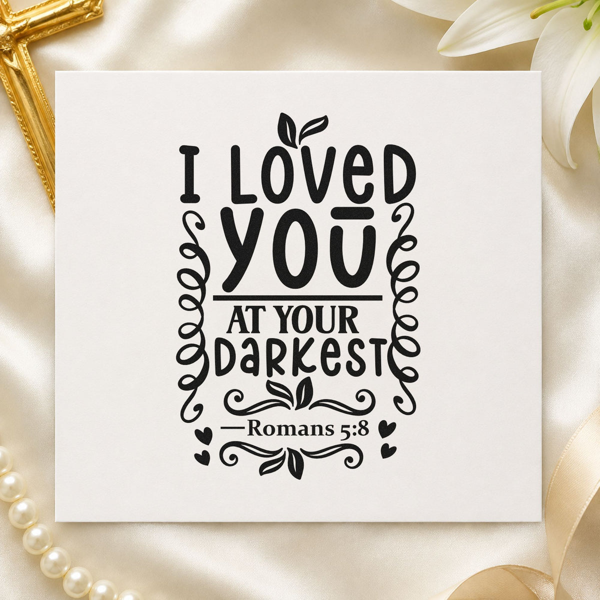I Loved You At Your Darkest Self-Inking Craft Stamp in use 9