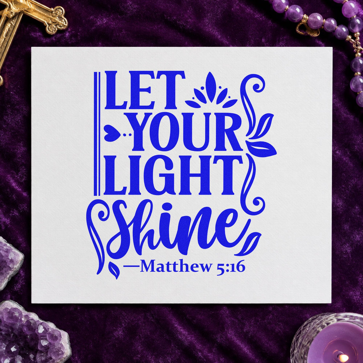 Let Your Light Shine Leaves Slim Pre-Inked Stamp in use 6