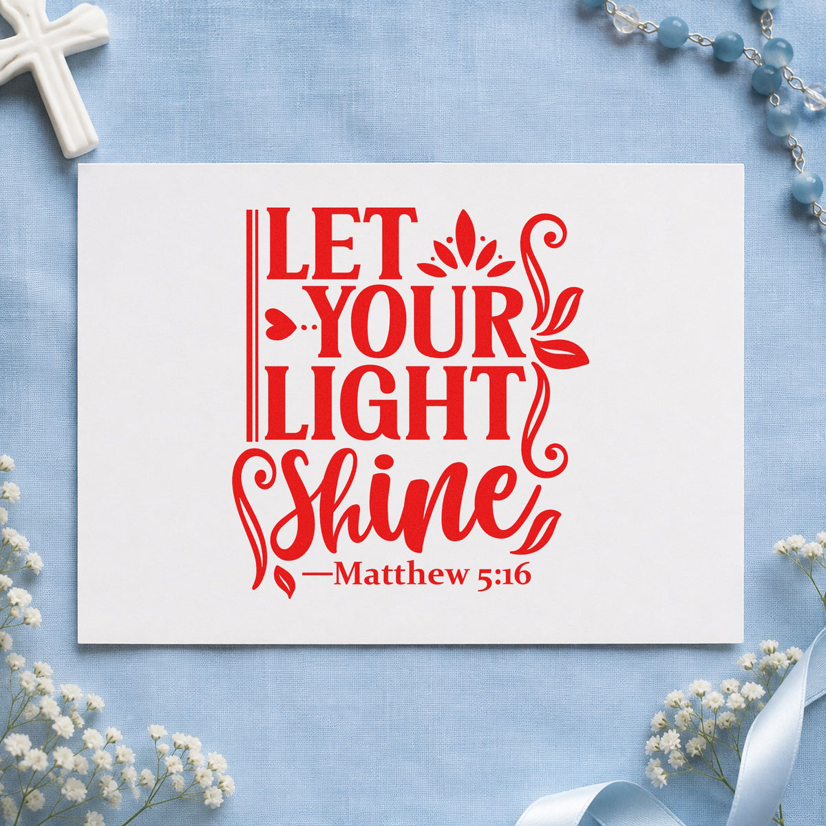 Let Your Light Shine Leaves Pre-Inked Stamp – PSI in use 7