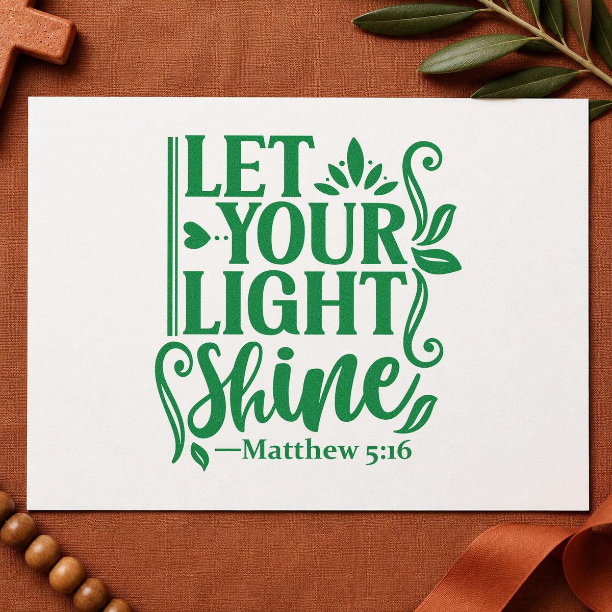 Let Your Light Shine Leaves Pre-Inked Stamp – PSI in use 8