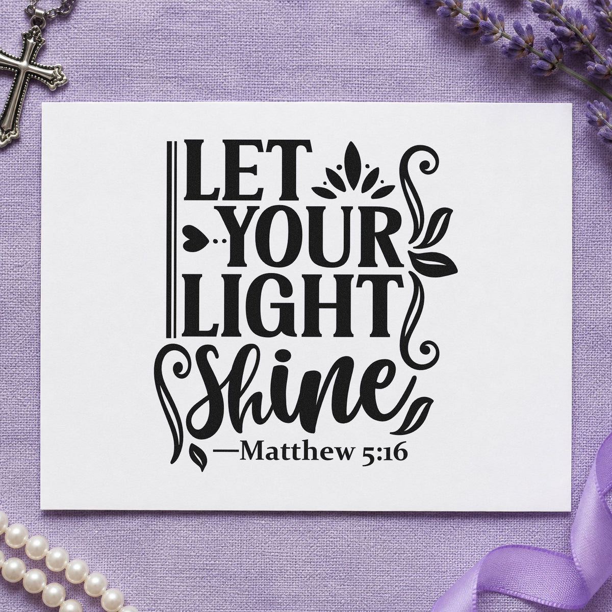 Let Your Light Shine Leaves Rubber Stamp – Wood Handle in use 9
